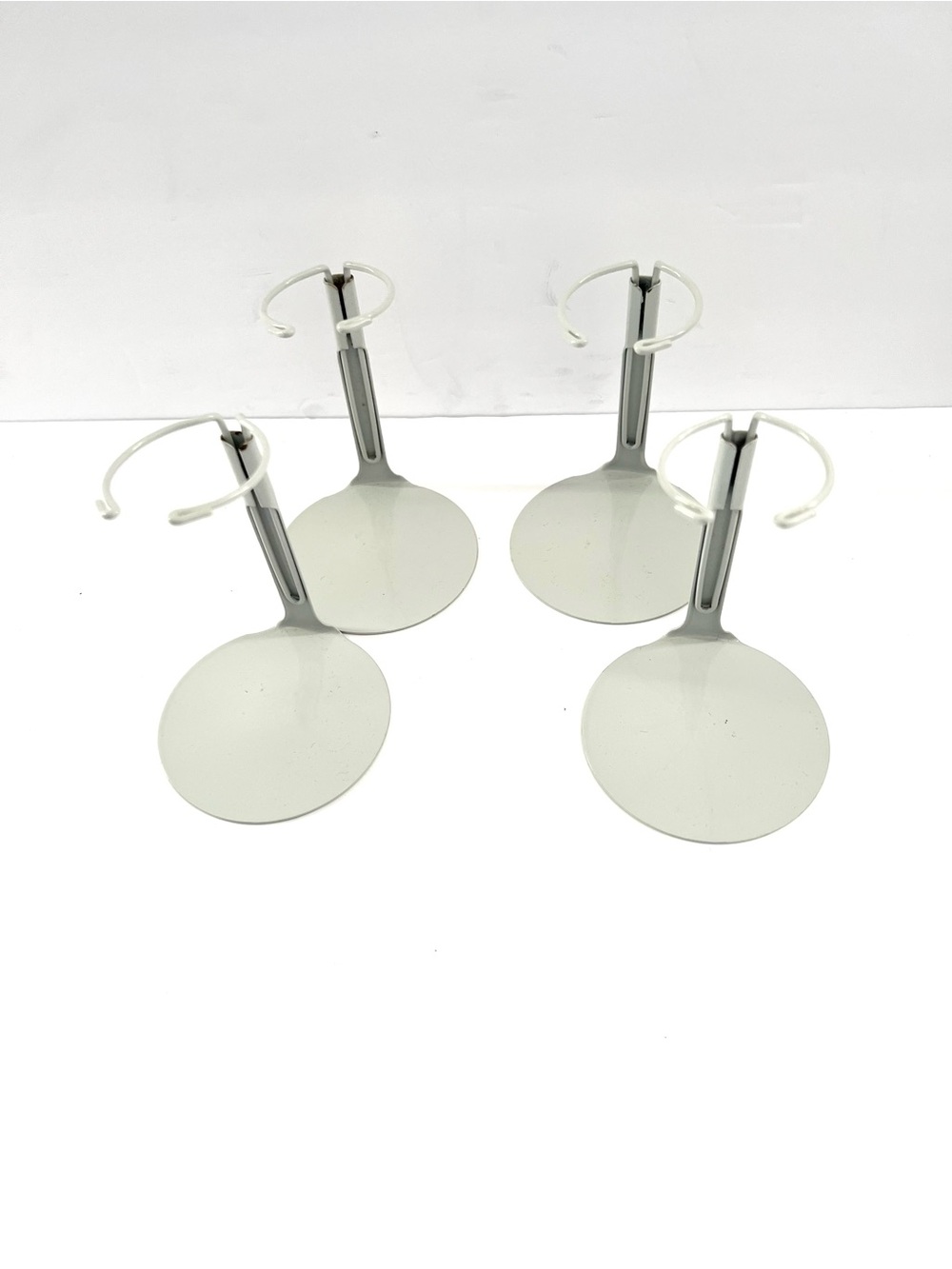 Adjustable Doll Display Stands Set of 4 Gray White Replacement Stands